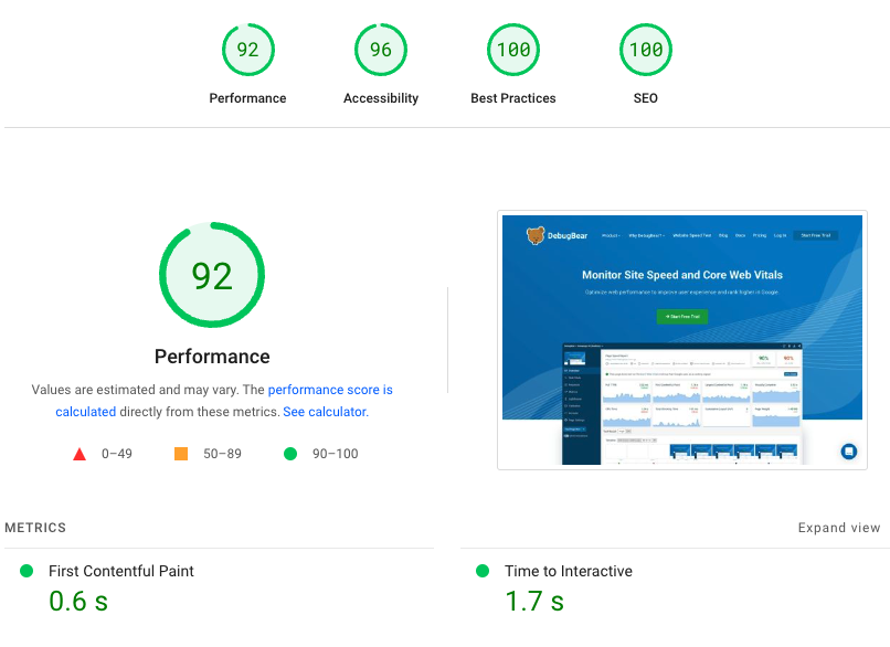 Fast Loading Page