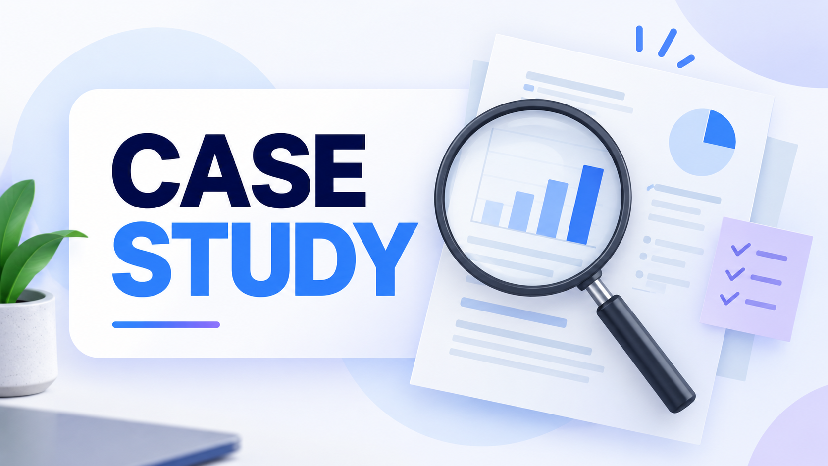 Case study analytics and performance report illustration